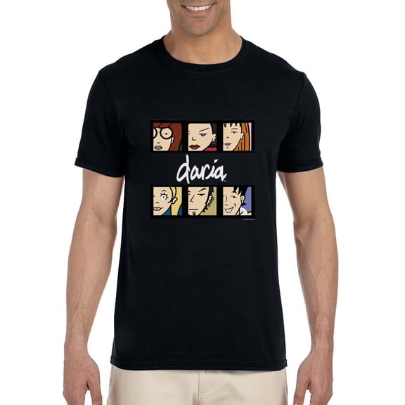 Daria Mens' TV Show Logo Icon Characters Jane Brittany Crewneck T-Shirt