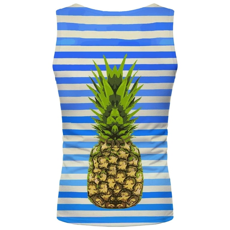 Men Summer Fashion Tank Top Casual Loose Sports Beach Seaside Hawaiian  Printed Top Vest Running Workout Tee 