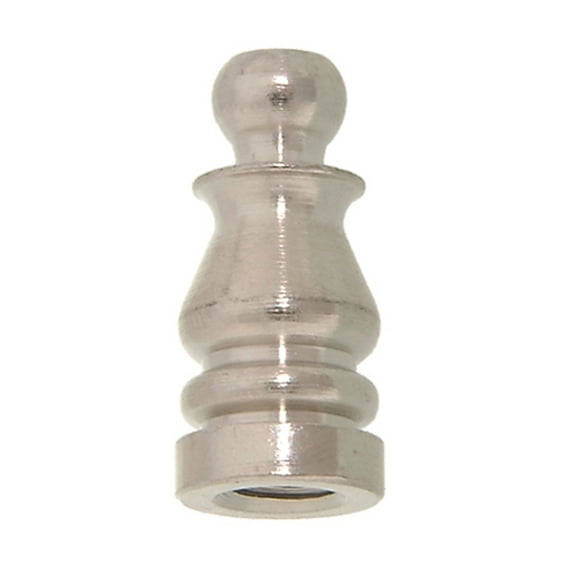B&P Lamp® 1" Brass Finial, 1/4-27-F, Nickel Plated Finish