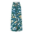 thumbnail image 5 of Women's Summer Wide Leg Palazzo Pants Spring Casual High Waisted Flowy Trousers Boho Beach Vacation Outfits (Pink M), 5 of 5