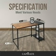 thumbnail image 3 of CAPHAUS Computer Desk, 47 Inch Home Office Desk, Study Writing Desk with 2-Tier Storage Shelves, Simple Industrial Modern Laptop Workstation with Splice P2 Grade Wooden Board, Rustic Oak and Black, 3 of 8