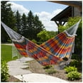 thumbnail image 4 of Vivere Authentic Brazilian Double Cotton Hammock, Outdoor Hanging Daybed, Carnival, 4 of 5
