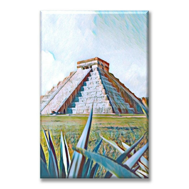 Cuadro Canva Listo Para Colgar Tipo Galería Chichén Itzá 50X75 cm