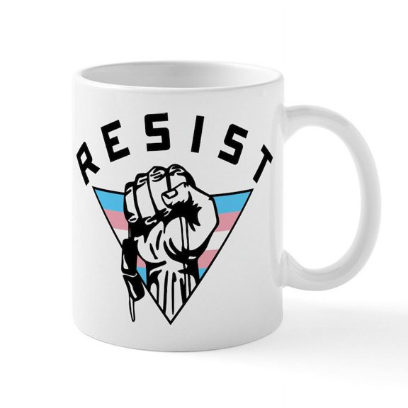 CafePress - Resist Trans Flag - 11 oz Ceramic Mug - Novelty Coffee Tea Cup