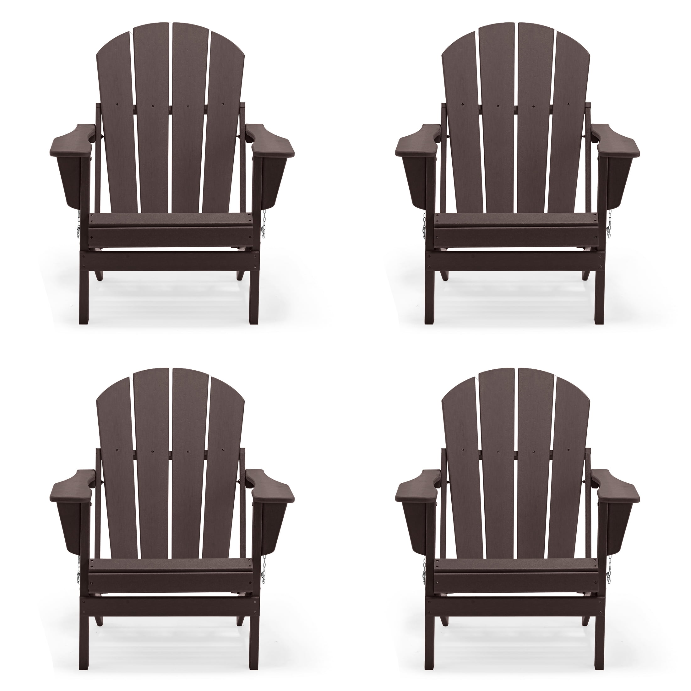 Folding Adirondack Lawn Chairs Set of 4 for Outdoor Patio Garden, Gray