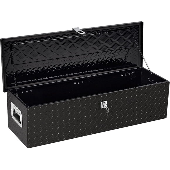 QinaQin Heavy Duty 39x13x10 Inch Aluminum Truck Tool Box with Side Handles Jobsite Storage for Truck Bed RV and Trailer