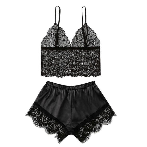 Women New Sexy Fashion Lace Lingerie Silk Underwear Sleepwear Pajamas Satin