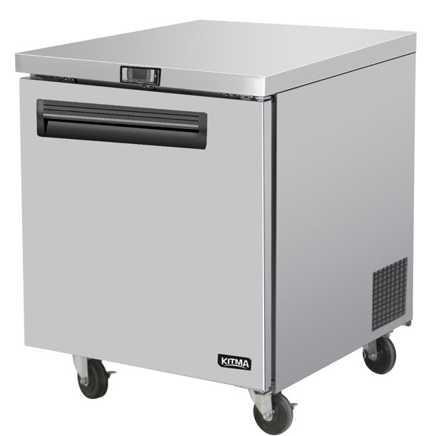 Commercial Single Door Undercounter Freezer KITMA 7 Cu. Ft Stainless