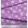 thumbnail image 2 of Soimoi Purple Cotton Duck Fabric Stars Star Print Fabric by the Yard 44 Inch Wide, 2 of 3