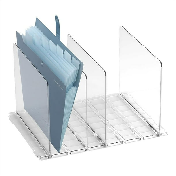 Organizador Clasificador de Archivos de Escritorio Acrílico, Organizadores de Correo de 4 Compartimentos para Escritorio, para Escritorio, Estante, Oficina, Organizador