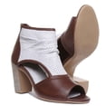thumbnail image 5 of JUSTINREESS Monica Women's Heeled Perforated Sandal In White Size 8, 5 of 6