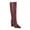 Wine Knee High Boots, variant on hopeusnice Women's Knee High Boots Pointed Toe Chunky Heel Leather Boots Fall Winter Warm Comfortable Fashion Boots Black 35