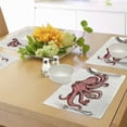 thumbnail image 4 of Ambesonne Octopus Place Mats Set of 4, Pink Watercolor Animal, Standard Size, Red Pink, 4 of 6