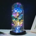 thumbnail image 2 of PENGXIANG Rose Light Artificial Galaxy Rose Lamp with Butterfly and Colorful LED Rose Flowers In Glass Battery Powered, 2 of 6