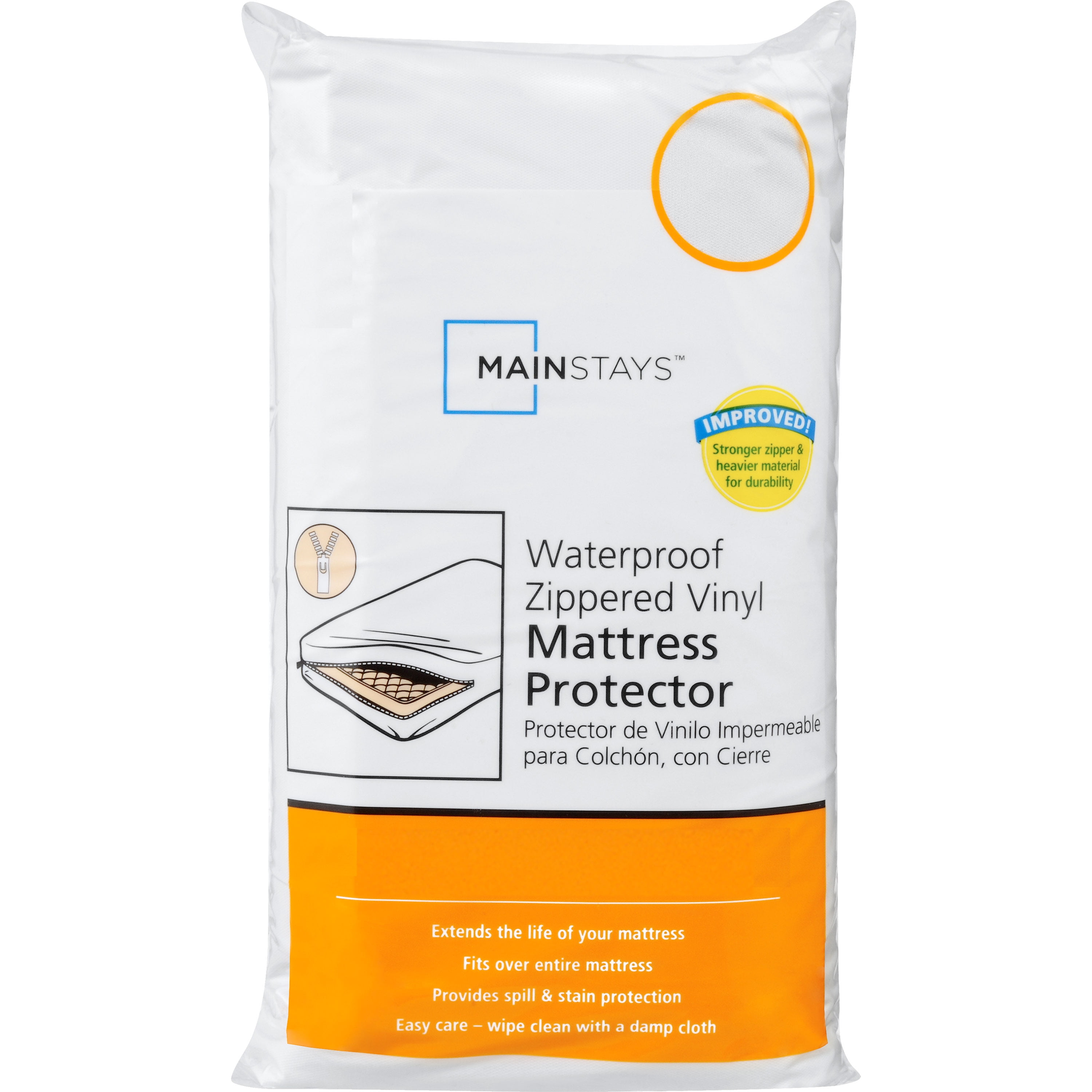 Mainstays Waterproof Zippered Vinyl Mattress Protector, Full