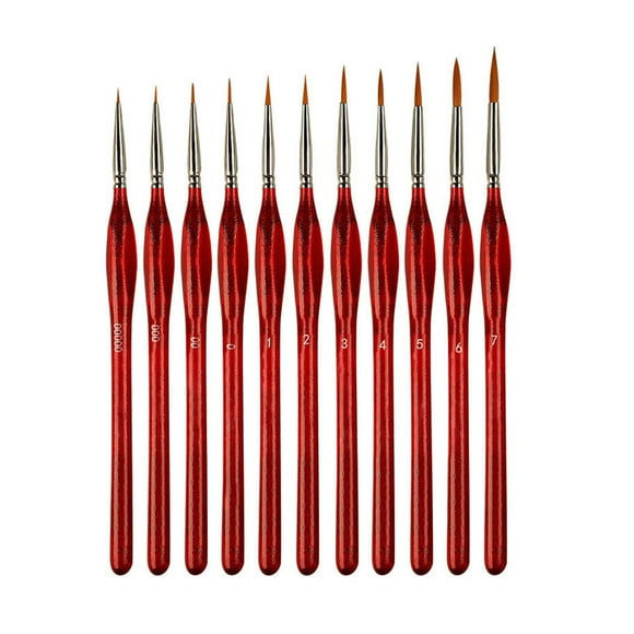 Mlkoz School Supplies Clearance, 11 PCS MINIATURE DETAIL PAINT BRUSH SET Fine Three Sided Line Marker Watercolor Watercolor Gouache Fine Brush, Men Gifts
