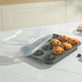 thumbnail image 6 of Mainstays 12 Cup Muffin Pan with Covered Carrier, Carbon Steel Bakeware, Plastic Cover, 6 of 8