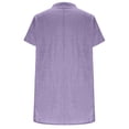 thumbnail image 3 of Babysbule Women's V Neck Button Up Cotton Linen Blouse, Casual Short Sleeve Loose Fit Tunic Top for Summer and Spring Daily Wear, 3 of 6