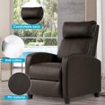 thumbnail image 3 of Dkelincs Recliner Chair for Adults Massage Sofa Chair Ergonomic Soft Reading Chair Living Room Chair Single Theater Seating Chair with Remote Control, Brown, Wood, 3 of 8
