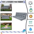 thumbnail image 2 of XXLYY Porch Swing Cushions, Waterproof Swing Replacement Cushions with Backrest and Ties, Garden Bench Seat Cushion, Outdoor Porch Patio Swing Non-Slip Chairs Pad, 2 of 6