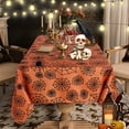 thumbnail image 3 of LUSHVIDA Halloween Tablecloth- Rectangle 60x84 inch Orange Spider Web Pattern Wrinkle Resistant Tablecloths for Halloween Decoration, 3 of 7