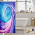thumbnail image 3 of Manfei Dreamy Cosmic Swirl Shower Curtain 72Wx84L,Glowing Stars Bathroom Shower Curtain,Blue Pink, 3 of 5