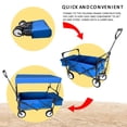 thumbnail image 3 of Pouseayar Heavy Duty Collapsible Wagon Carts (Blue)- for Beach, Shopping, Picnic, Camping, 3 of 10