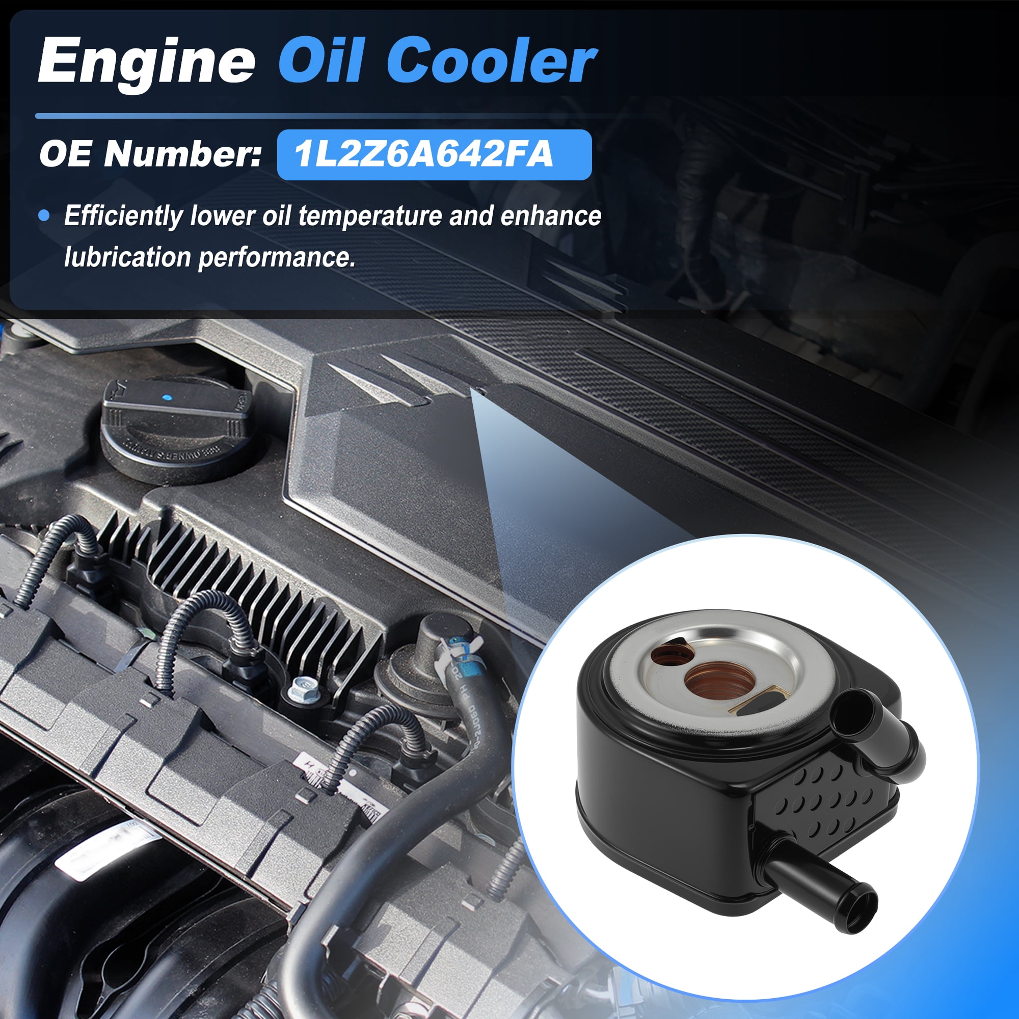 Unique Bargains 1L2Z6A642FA Engine Oil Cooler for Ford Explorer 2002-2010 Models