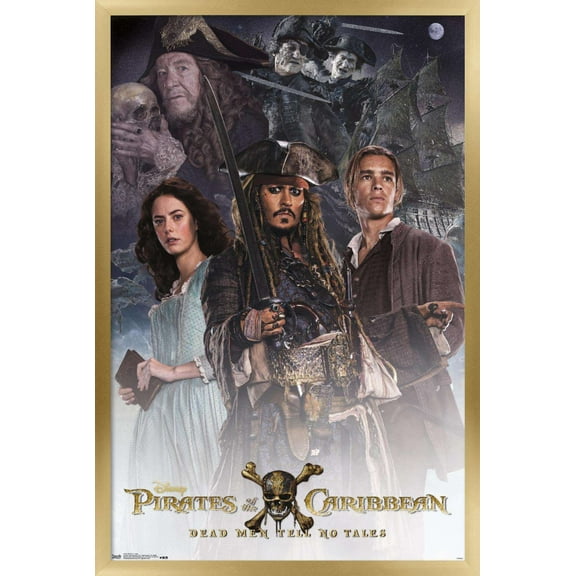 Disney Pirates of the Caribbean: Dead Men Tell No Tales - Crew Wall Poster, 14.725" x 22.375", Framed