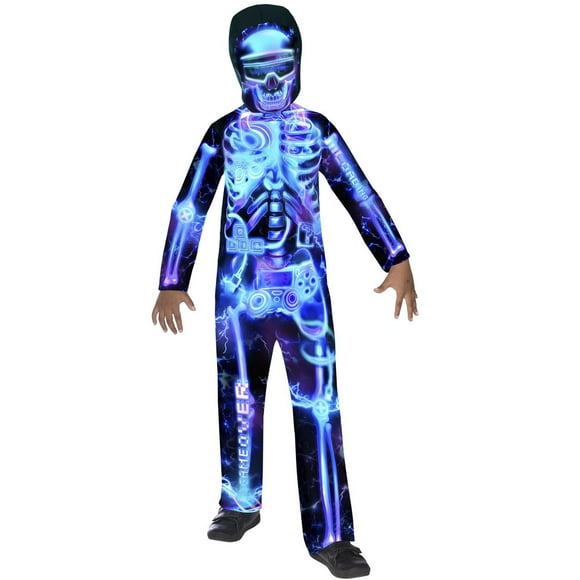 Child's Gaming Skeleton Costume with hood for Boy