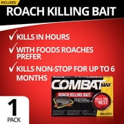 Combat Max Roach Killing Bait Stations for Small Roaches, No Mess or Odor, 12 Count