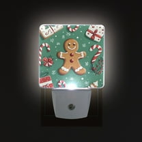 Yayeee LED Night Light for The Home Plug in With Light Sensors 2 Pack, Christmas Gingerbread