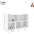 thumbnail image 3 of 19.5" x 9.4" x 31.5" White Cubby Storage Organizer with 5 Cubes, Wooden Kid Toy Organizer with 5 Storage Spaces, White Kids Bookshelf for Toddler Storage, 3 of 6