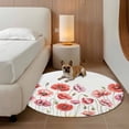 thumbnail image 5 of Area Rug 48in, Watercolor Poppy Farm Flower Floor Carpet Living Room Rug, Blossom Floral Herb Non-Slip Welcome Mat Indoor Rugs for Bedroom Dining Room, 5 of 9