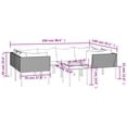 thumbnail image 4 of vidaXL 7 Piece Garden Lounge Set with Cushions Grey Poly Rattan, 4 of 5