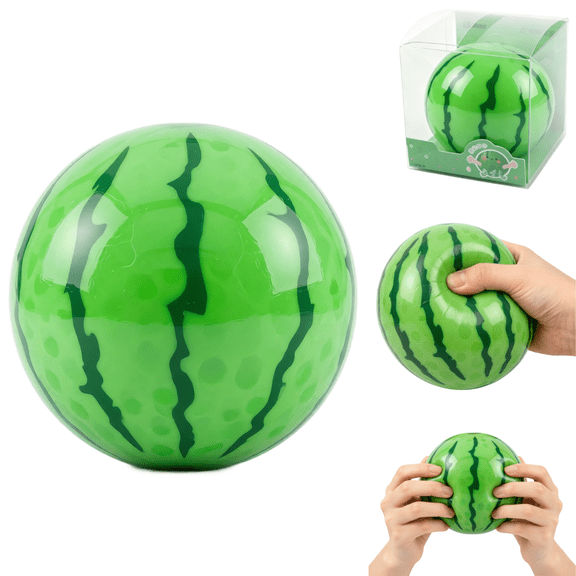 Watermelon Squishy,Green Watermelon Squishy Shaped Stress Balls,Slow Rebound Clear Fruit Squeeze Fidget Toy Anxiety Relief Soft Stress Ball Pinch Sensory Toy,1PCS