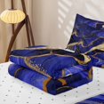 thumbnail image 5 of Erosebridal Marbling Ombre Zipper Twin Comforter Sets with Fitted Sheet and 2 Pillowcases for Women Men, Abstract Marble Print Zipper Bedding Set, Slate Blue, Reversible, 4 Pieces, 5 of 7