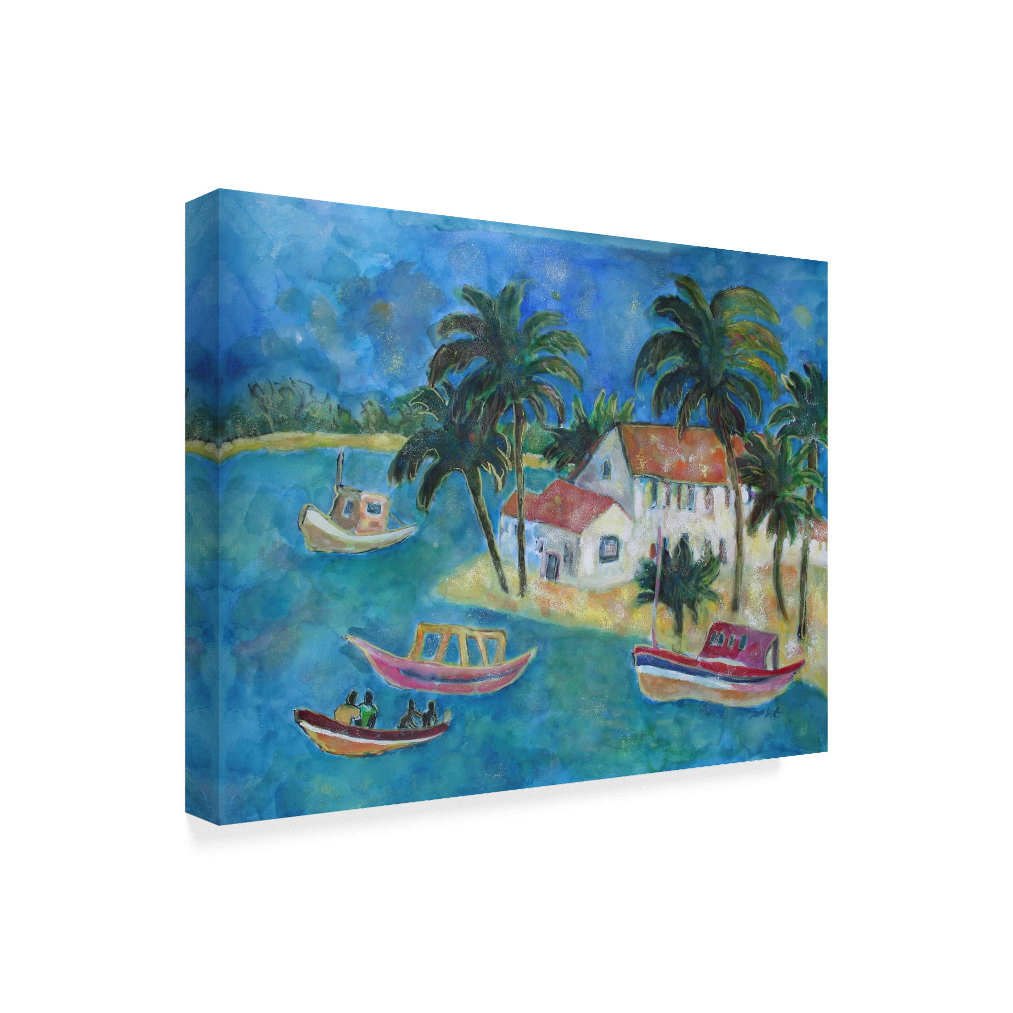 Trademark Fine Art 'Boats Praia Du Forte' Canvas Art by Lorraine Platt