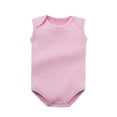 thumbnail image 2 of Busydd Infant Girl Clothes Onesie 0-24 Months Comfy Breathable Cotton Sleeveless Baby Boy Romper Summer Solid Color Round Neck Rompers 0-3 Months, 2 of 6