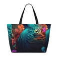 thumbnail image 2 of Kdxio Colorful Flower Bird for Beach Bag for Women Large Beach Tote Bag Waterproof Sandproof Swim Bag with Zipper Pockets Beach Vacation Travel, 2 of 7
