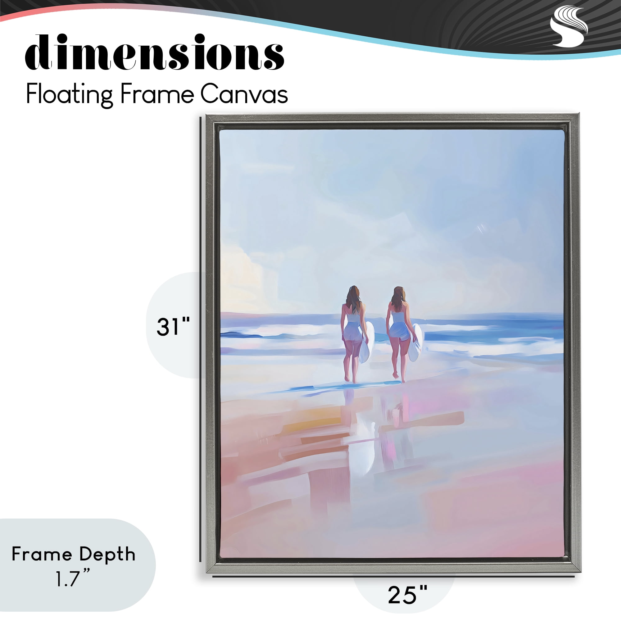 Stupell Industries Heading To Surf at Dawn Gray Framed Floater Canvas Wall Art, design by The Prints Vibe
