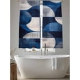 thumbnail image 5 of Blue Abstract Art Sheer Curtains 72 Inch Length 2 Panels Set, Black Navy Blue Geometric Voile Window Treatment Rod Pocket Curtains Sheers Drapes for Bedroom/Living Room/Kitchen 52"x72"x2, 5 of 7