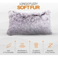 thumbnail image 4 of Throw Pillows for Couch and Bed, Soft Shaggy Throw Pillows with Inserts Included, Cozy Long Hair Faux Fur Pillows - Set of 2-12" x 20" - Purple, 4 of 8