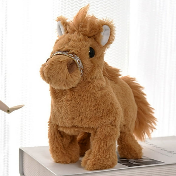 Riforla Children's Walking Small Horse Toys Electronic Small Horse with Animated Walks Wagging Tails and Simulate Calls Present for Young Children From Interactive Companion Animals C