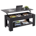 thumbnail image 4 of Table Table Basse Basse avec Plateau Relevable Table Basse avec Compartiment Caché et Étagère de Rangement pour Salon Salle de Réception 47,2 Pouces L, Noir, 4 of 8