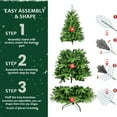 thumbnail image 6 of 5ft/6ft/7ft Pre-lit Artificial Christmas Tree With Lights, Fake Christmas Tree With Sturdy Metal Base, Realistic Fluffy Xmas Tree For Home Decoration, Easy Assembly, 6 of 9
