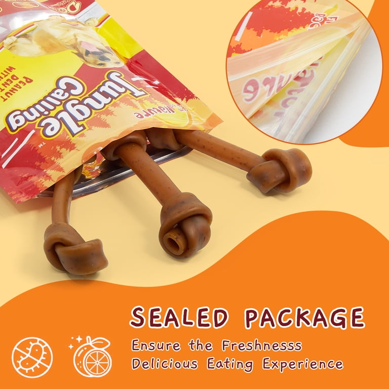 Jungle Calling Rawhide-Free Peanut Butter Dog Bone Chews, 4-Count photo 2