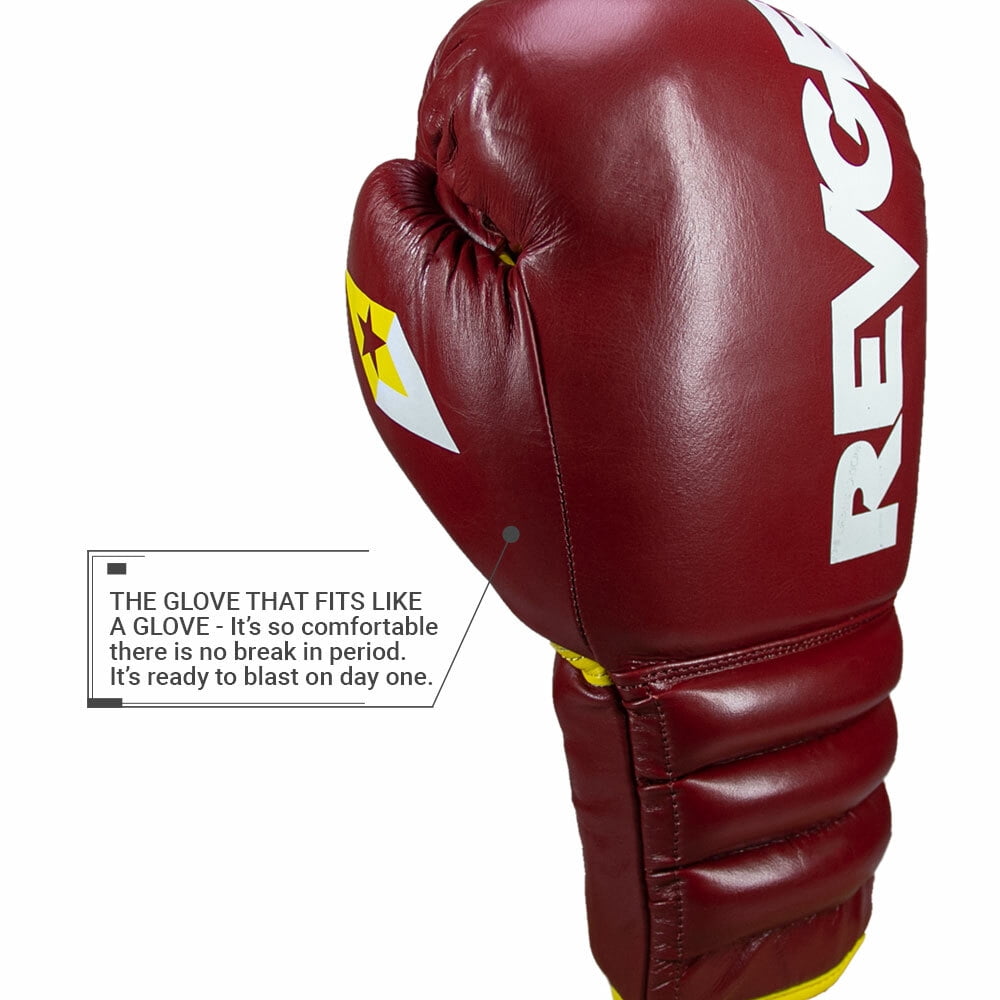 S4 Sentinel Lace Pro Leather Gel Boxing Gloves - Ring Red