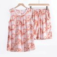 thumbnail image 2 of DeHolifer Womens Pajamas Sets 2PC Plus Size Cotton Outfits Casual Sleeveless Floral Printed Tank Top Shorts Loungewear Lounge Sets Red 2XL, 2 of 4