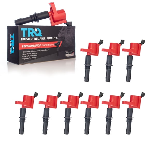TRQ 10 Piece Premium High Performance Engine Ignition Coil Kit for Ford 6.8L ICA64249 Fits select: 2005-2008 FORD F350, 2005-2008 FORD F250